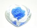 Blue heart flower paperweight