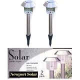 Buy 2 Stainless Steel Garden Solar Landscape Lights Lamp by Newport Solar
