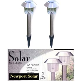 Buy 2 Stainless Steel Garden Solar Landscape Lights Lamp by Newport Solar now!