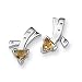 Citrine and Diamond Sterling Silver Earrings