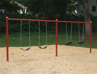 Single Post Swing With 2 Seats And 2 Bucket Seats 7 Ft High