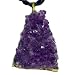 Amethyst Cluster Crystal Gold Filled Pendant With Black Choker Cord