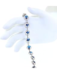 14K White Gold Evil Eye Bracelet