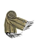 Basile Shimmering Wool Fringed Long Scarf Gold