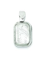 Sterling Silver Scroll Rectangle Locket Jewelry 26mm