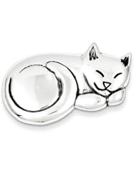 Sterling Silver Antiqued Sleeping Cat Pin