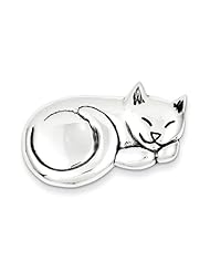 Sterling Silver Antiqued Sleeping Cat Pin