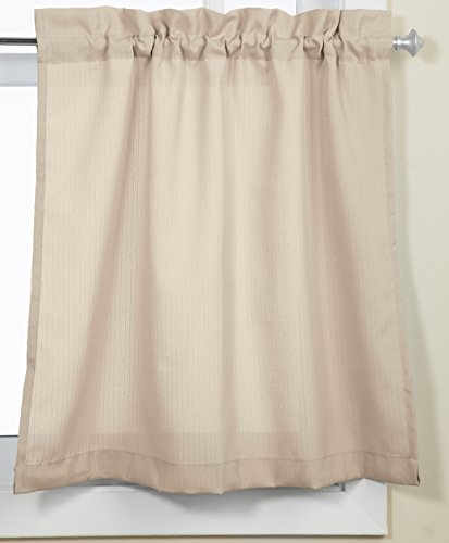 Lorraine Home Fashions Ribcord Tier Curtain Pair, 54-Inch x 24-Inch, Buttercream
