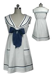 White Sailor Bow Tie Mini Dress - Harajuku Girls Dress