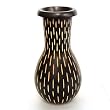 Handmade Mango Wood Flower Bud Vase With Dramatic Carved Line Accents