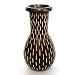 Handmade Mango Wood Flower Bud Vase With Dramatic Carved Line Accents