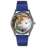 Whimsical Womens Manatee Royal Blue Leather And Silvertone Watch #S0140002