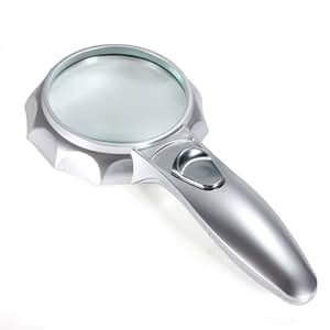 magnifying glass 7x handheld magnifier reading water 4x loupe led wood map light 6x