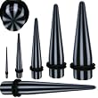 UV Expanders White & Black Color Stripes Candy Taper with O Ring, 8g - Sold as a Pair