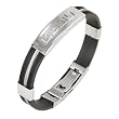 10mm Wide Stainless Steel and Rubber Greek Key Bracelet 8"