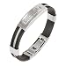 10mm Wide Stainless Steel and Rubber Greek Key Bracelet 8"