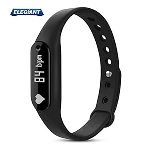 Fitness Tracker, ELEGIANT Smart Bracelet Wireless Activity Wristband Sports Watch Bluetooth For Android IOS With Steps Tracking Calories Burned Sleep Monitor Heart Rate etc. Black-NEW