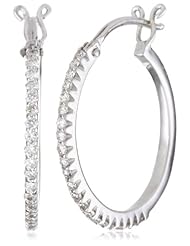 Sethi Couture "Simple Elegance" 0.5 Inch White Diamond Micro Hoop Earrings