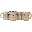 A La Ferme Set of 4 Mugs with Hens and Chicks Farm Design