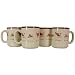 A La Ferme Set of 4 Mugs with Hens and Chicks Farm Design
