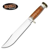 Marbles Trailmaker Knife Stag Pommel Stacked Leather