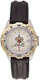 New Orleans Saints Women's All Star Watch with Black Leather Band