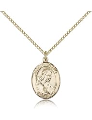 Free Engraving Included Medal-Gold Filled St. Saint Philomena Pendant 3/4" 8077GF--w/18" Chain w/Box Children