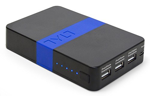 Tylt ENERGI 10K Battery Pack with 3 Unviersal USB Ports - Retail Packaging - Blue