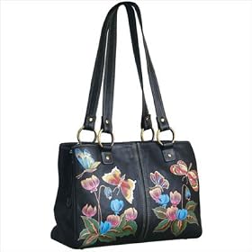 Buy Anuschka Crsna Organizer Tote in Tropical Paradise-Ebony 4003-TRP-EB by Anuschka