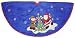 48" Santa & Elf Blue Faux Suede Christmas Tree Skirt