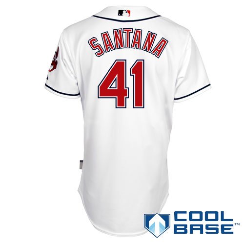 Cleveland Indians Authentic Carlos Santana Home Cool Base Jersey