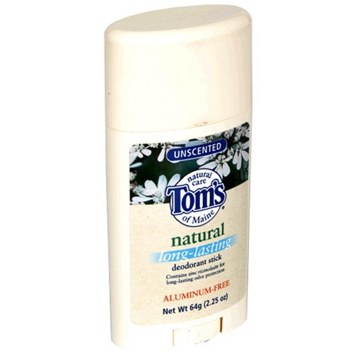 Tom's of Maine Natural Deodorant Stick, Unscented, 2.25-Ounce Sticks (Pack of 4)