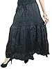 Holiday Skirts Cotton Solid Black Bohemian Full Length Skirt
