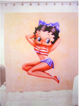 Betty Boop Vinyl Shower Curtain - Miss USA