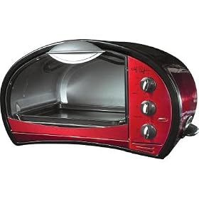Chef Pepin CH48555 Stainless-Steel Toaster Oven with Broiler Function, Metallic Red