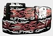 Silver Star BLACK PIN STRIPE Mens Leather All-Over-Print Belt