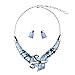 Girl Era Unique Colorful Resin Necklace Bib Statement Necklaces & Earring Set(blue)