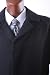 Men's Single Breasted Black Luxury Wool Three-Quater Length Topcoat