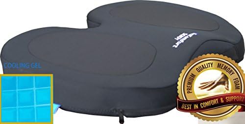 iHealthComfort® Cooling Gel Cushion Wheelchair Cushion Sciatic Cushion - Prostate Cushion - Hemorrhoid, Lower Backpain Cushion ( Coccyx Seat Cushion, Cool Gel Memory Foam Large Orthopedic Tailbone
