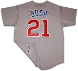 Sammy Sosa Chicago Cubs Autographed Grey Road Majestic Replica Jersey