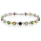 12 3 4 ct Multi-Gemstone Bracelet. Measuring 8. Lobster Clasp.