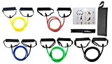 CrossFit Resistance Tubing Band Set #2 | w/ Attached Handles | 5 Tube Bands | Resistance Range from 5 to 35 lbs each