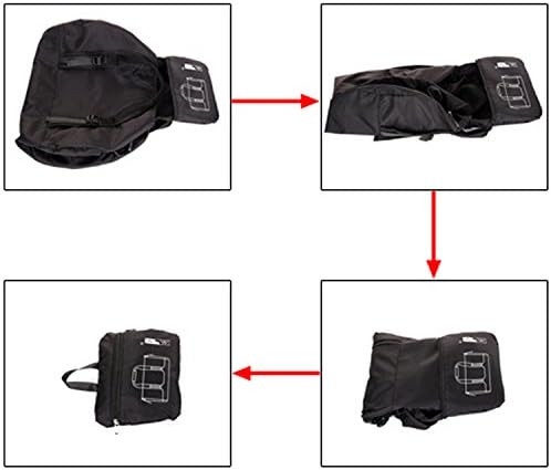 EcoCity Ultra-light Ripstop Packable Sports Duffels Foldable Travel Bags MB0102B1 (Black, 35L(Large))