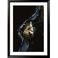 An Aerial View of a Mosque on the Coastline of Jeddah Framed Photographic Poster Print by Reza, 33x45