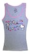 Hello Kitty Gray Rib Tank Top w/ Pink Trim for women