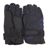 Produkt-Bild: Kinder Extra Warme Thermal Gepolsterte Skihandschuhe mit Kreuzgriff (9-12 Jahre) (Marineblau / Schwarz)