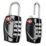 2 x TRIXES 4-Dial TSA Combination Padlock for Luggage Suitcases
