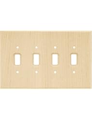 Home Improvement: BRAINERD 126797 Wood Square Quad Switch Wall Plate / Switch Plate / Cover, Unfinished Wood - Liberty Hardware