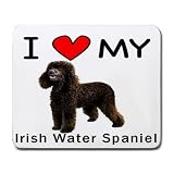 I Love My Irish Water Spaniel Mouse Pad