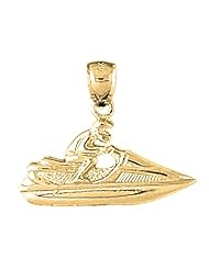 Gold-Plated 925 Sterling Silver Jet Ski Pendant